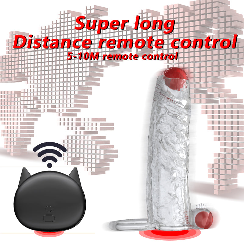 Semen Lock Ring Vibrator Elastic Penis Extension Sleeve Sex Toy for Men Penis Enlargement Delayed Ejaculation Reduce Sensitivity