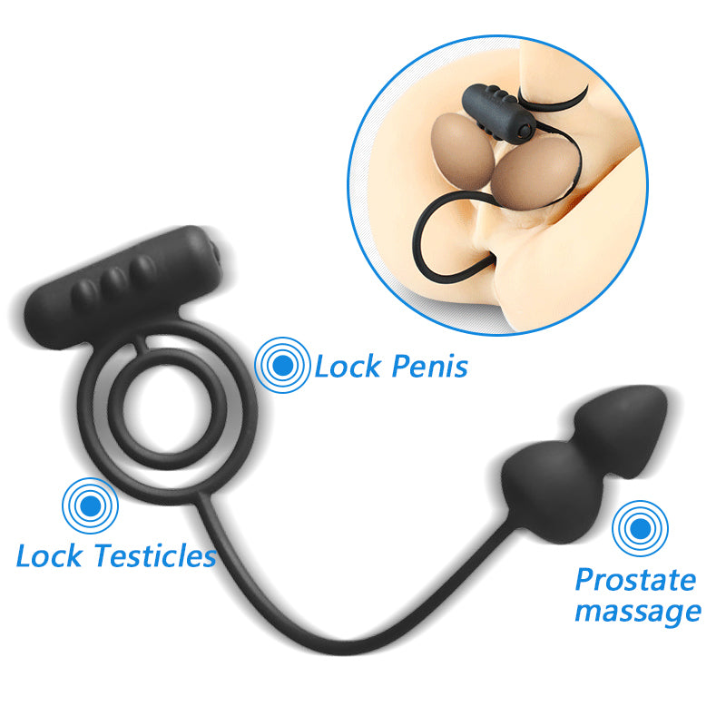 Semen Lock Ring Anal Plug Prostate Massage Vibrator for Men Goods for Couple Adult Sex Toy Delaying Ejaculation Shock Together18