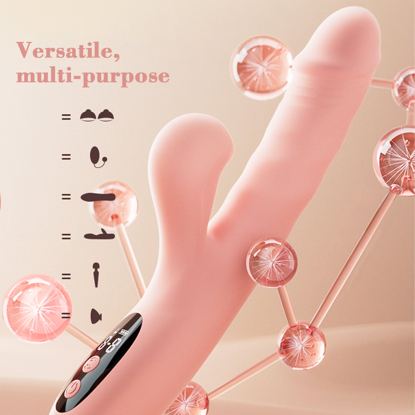 Women's Sex Toys Liquid Crystal Frequency Conversion Vibrator Telescopic Suck