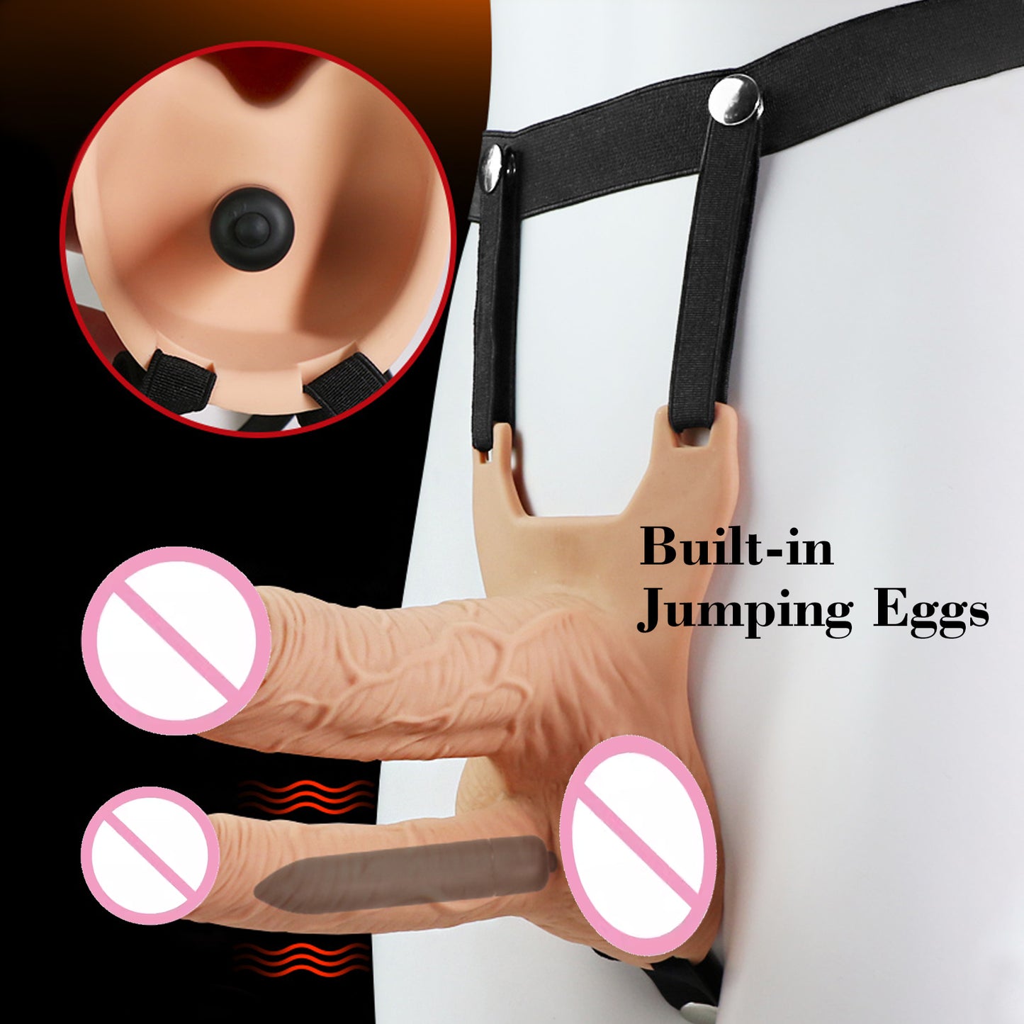 Wearable Realistic Conjoined Double Dildo Two Penis Female Masturbator Harness Belt Sex Toys For Woman Gay Couple