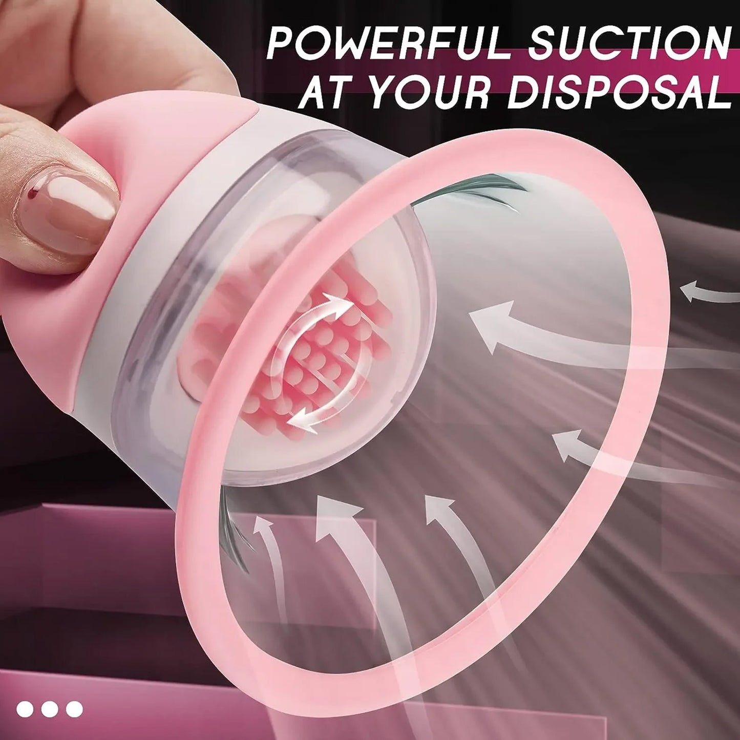 Jouets sexuels de mamelon pour femmes, masseur de stimulateur de succion manuel de jouet de mamelon avec 10 Modes de Rotation de vibrateur pour les femmes
