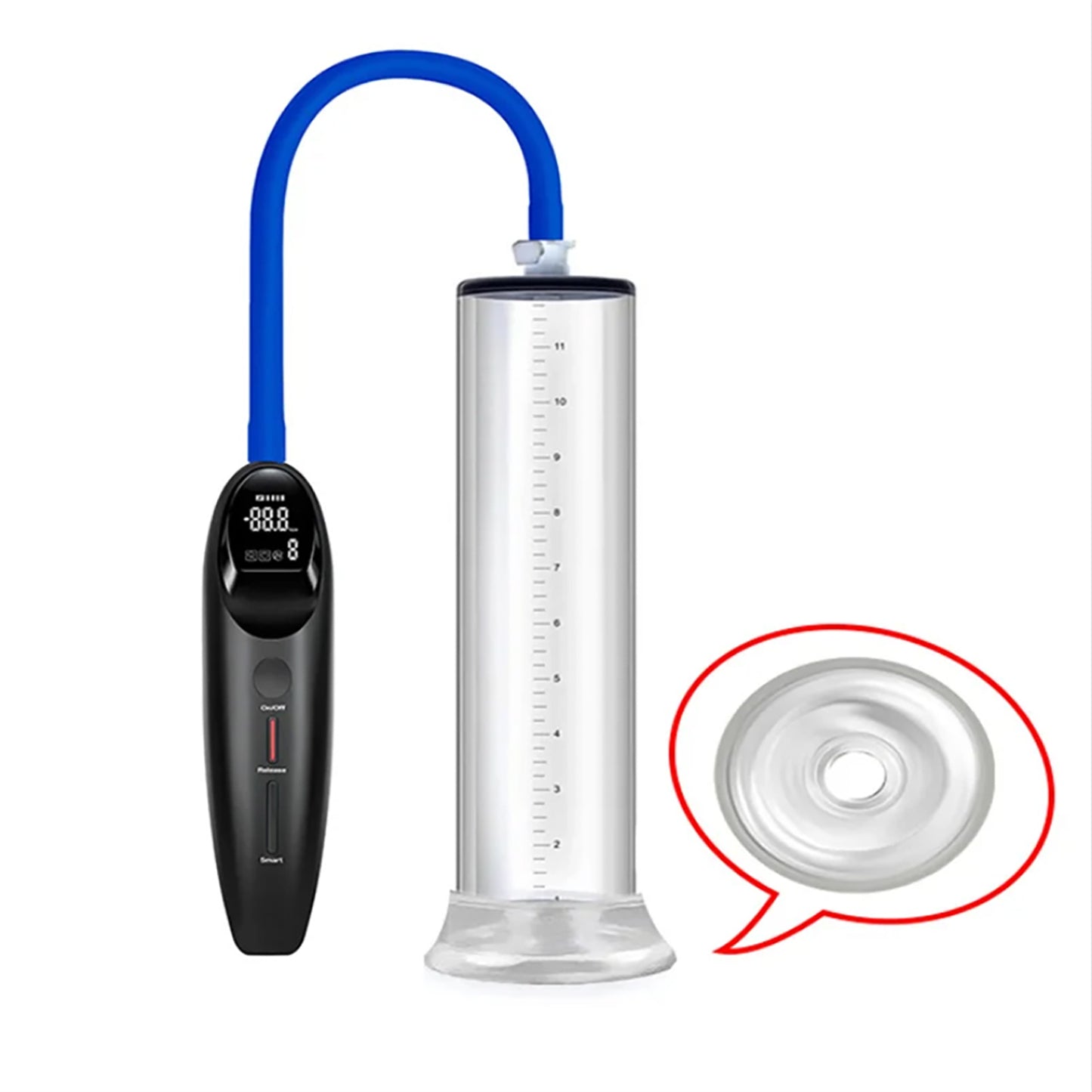 Penis Vacuum Pump, Smart Mode Penis Enlargement Extend Pump scale, Extender Enlarger Male Masturbator with Magnifier, Penis Enlarge Air Pressure