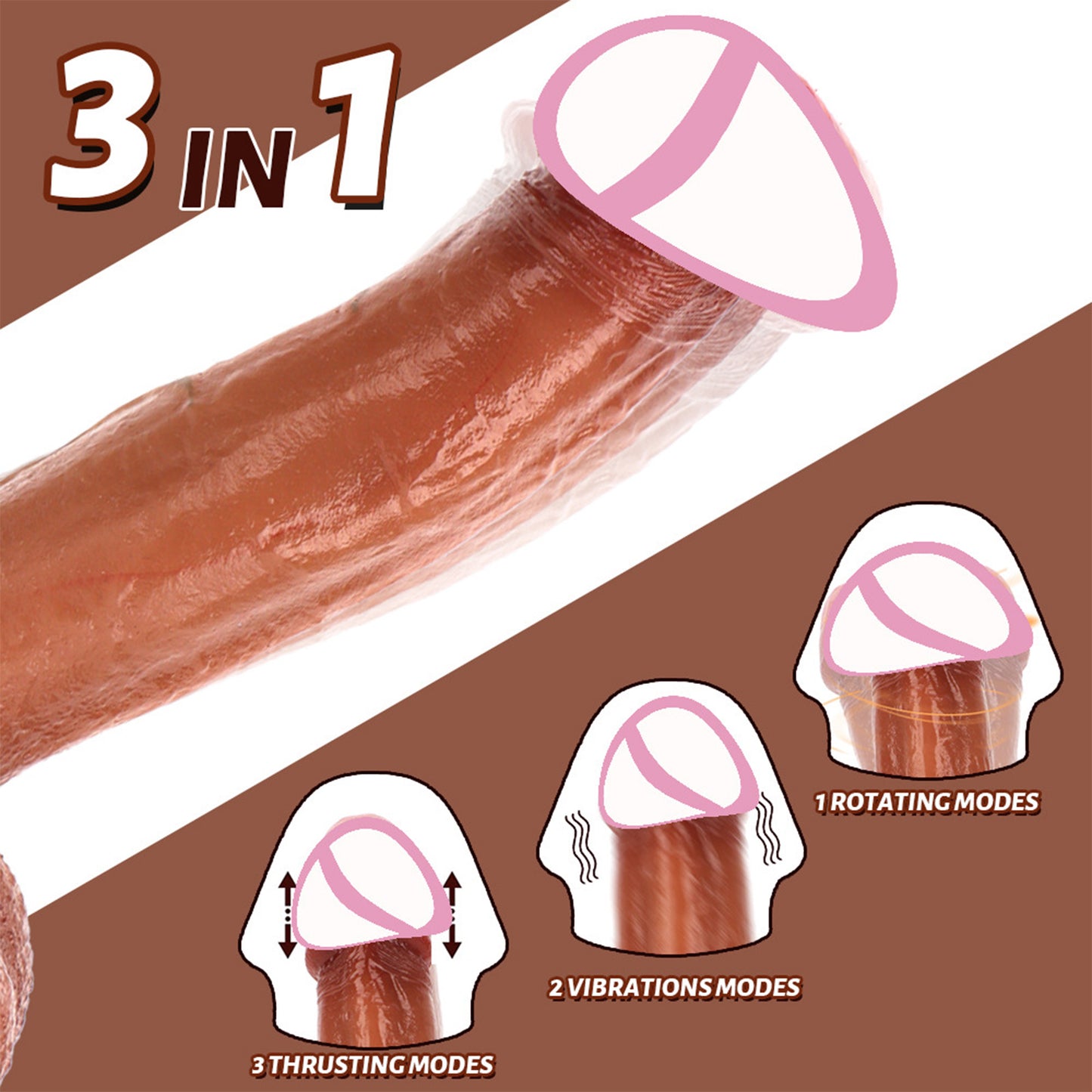 Realistic silicone dildo for women wireless thrust big penis with suction cup skin-feeling smart heating vibrator sex toy for women adult