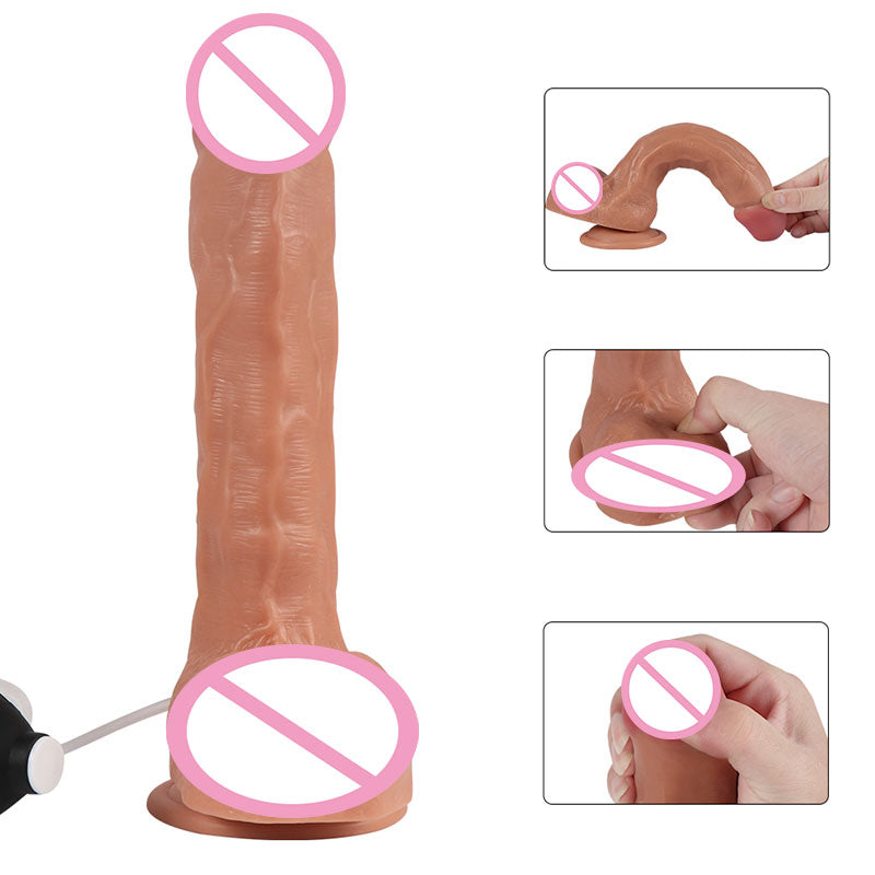 Realistic squirting dildo sex toy ejaculation penis with strong suction cup, suitable for ladies men couple pleasure