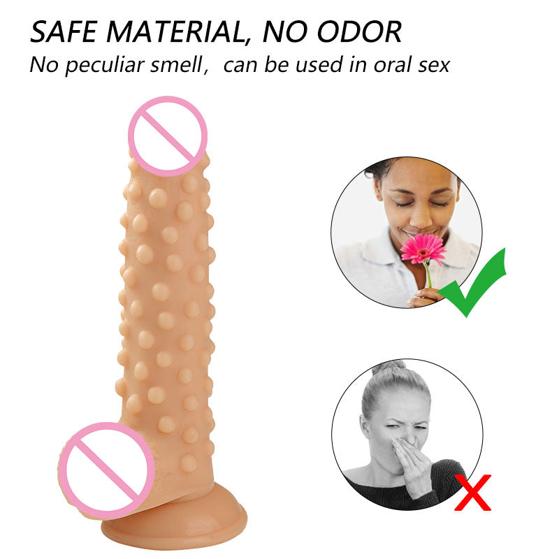 Silicone particles BDSM stimulation orgasm stick realistic soft penis adult sex toy female vagina