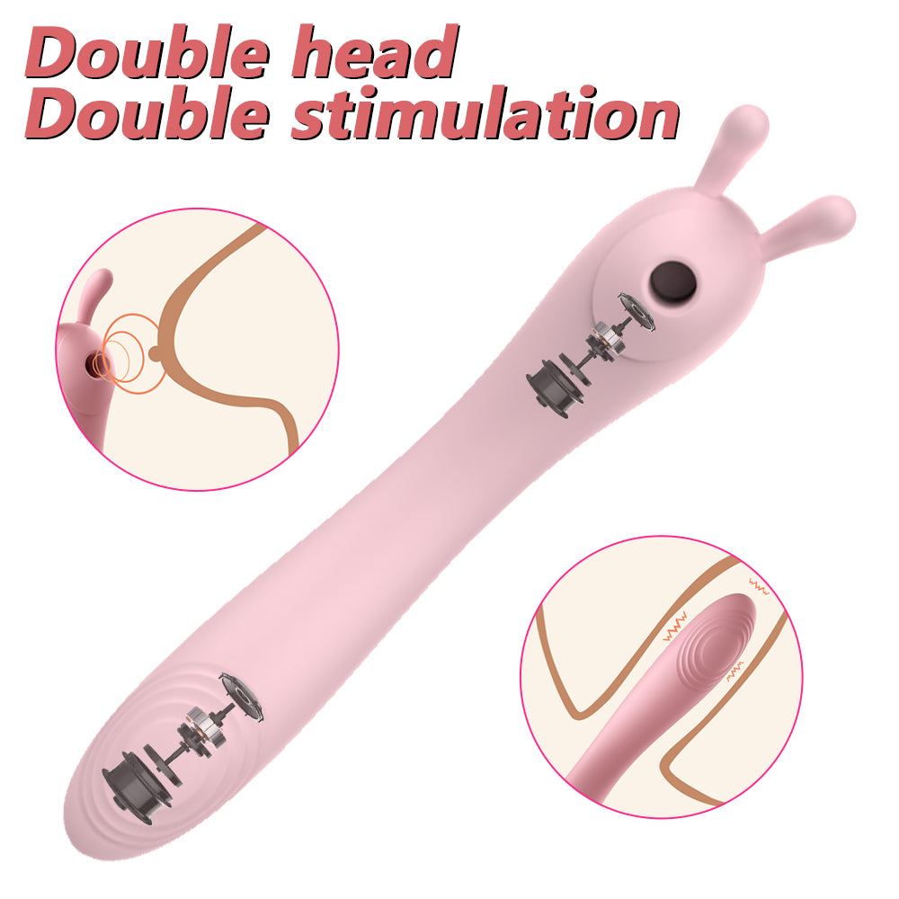 Vibromasseur Double tête pour Masturbation vaginale, succion féminine, stimulateur de Clitoris et de mamelon, masseur, léchage du point G, gode, jouets sexuels, 18 ans et plus