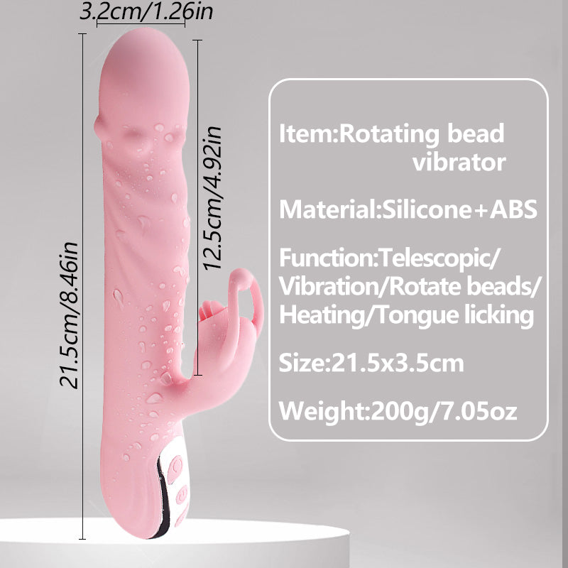 Rabbit G-Spot Dildo Vibrator Clitoral Stimulator Penetration Tongue Licking Sex Toy