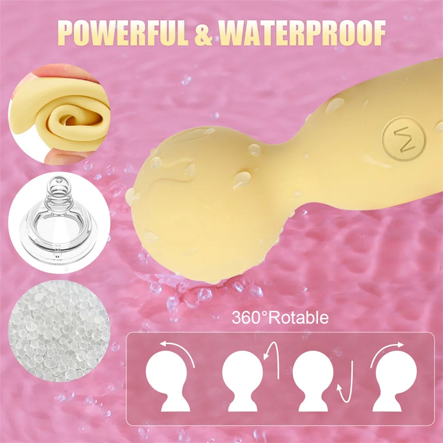 AV Magic Wand Massager Vibrator Ten-Speed Frequency Mini Microphone Shape Vibrator Soft Silicone Sex Toys for Women 18+