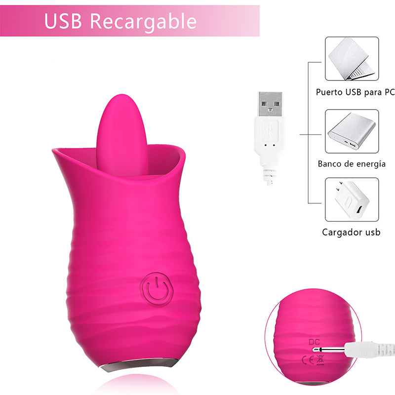 Rose Vibrator 2 In 1 Vagina Masturbation Nipple Sucker Tougue Licking Clitoris Stimulation G-Spot Massager Dildo Sex Toys 18+