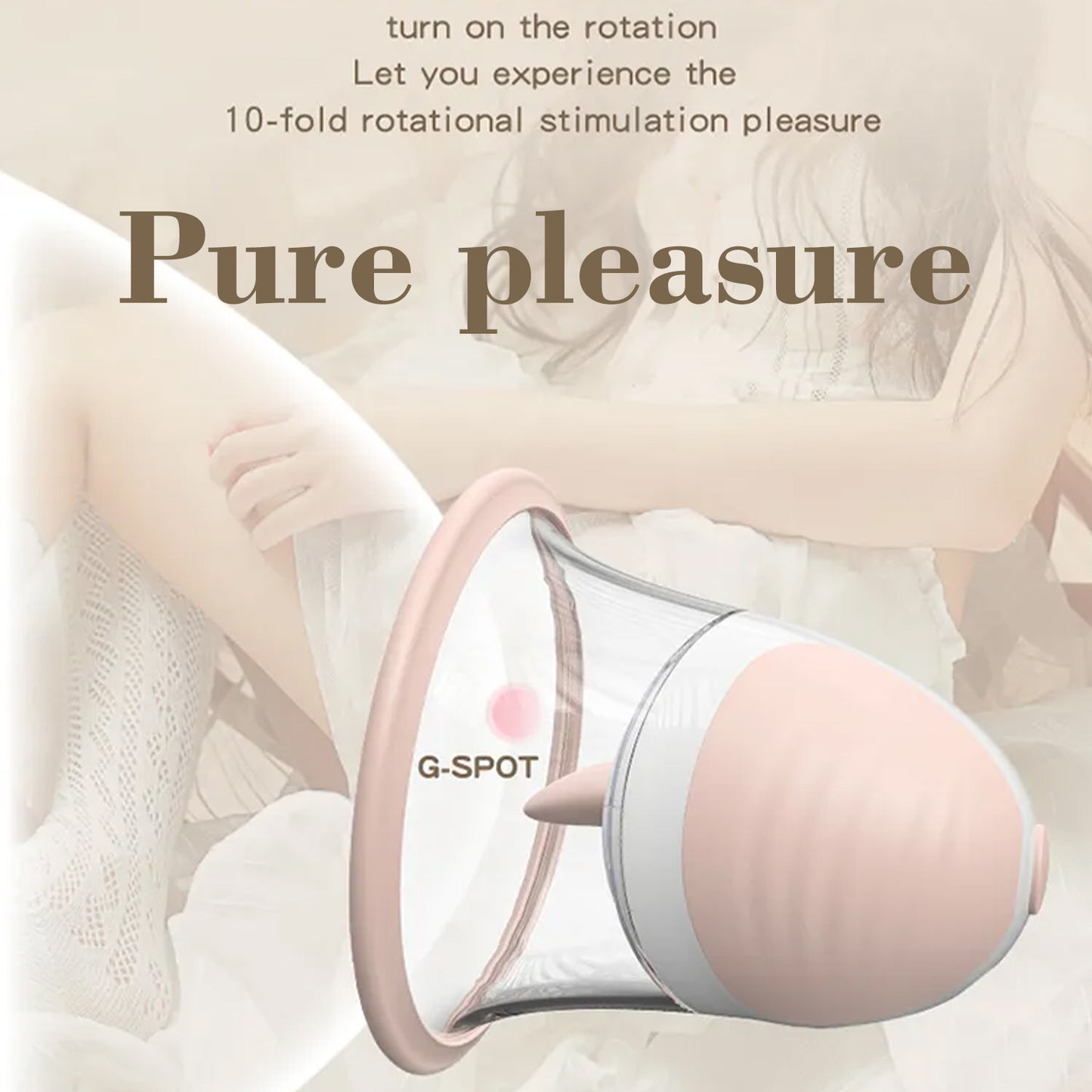 Jouets sexuels de mamelon pour femmes, masseur de stimulateur de succion manuel de jouet de mamelon avec 10 Modes de Rotation de vibrateur pour les femmes