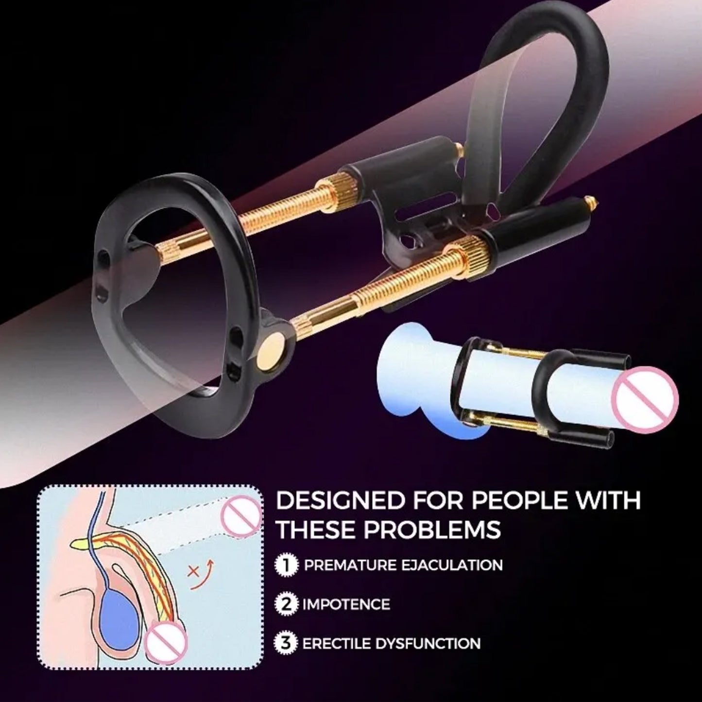 Male penis enlargement device Extension Enlarge Device Penis Enlargement Kit Length & Angle Adjustable Penis Training Device