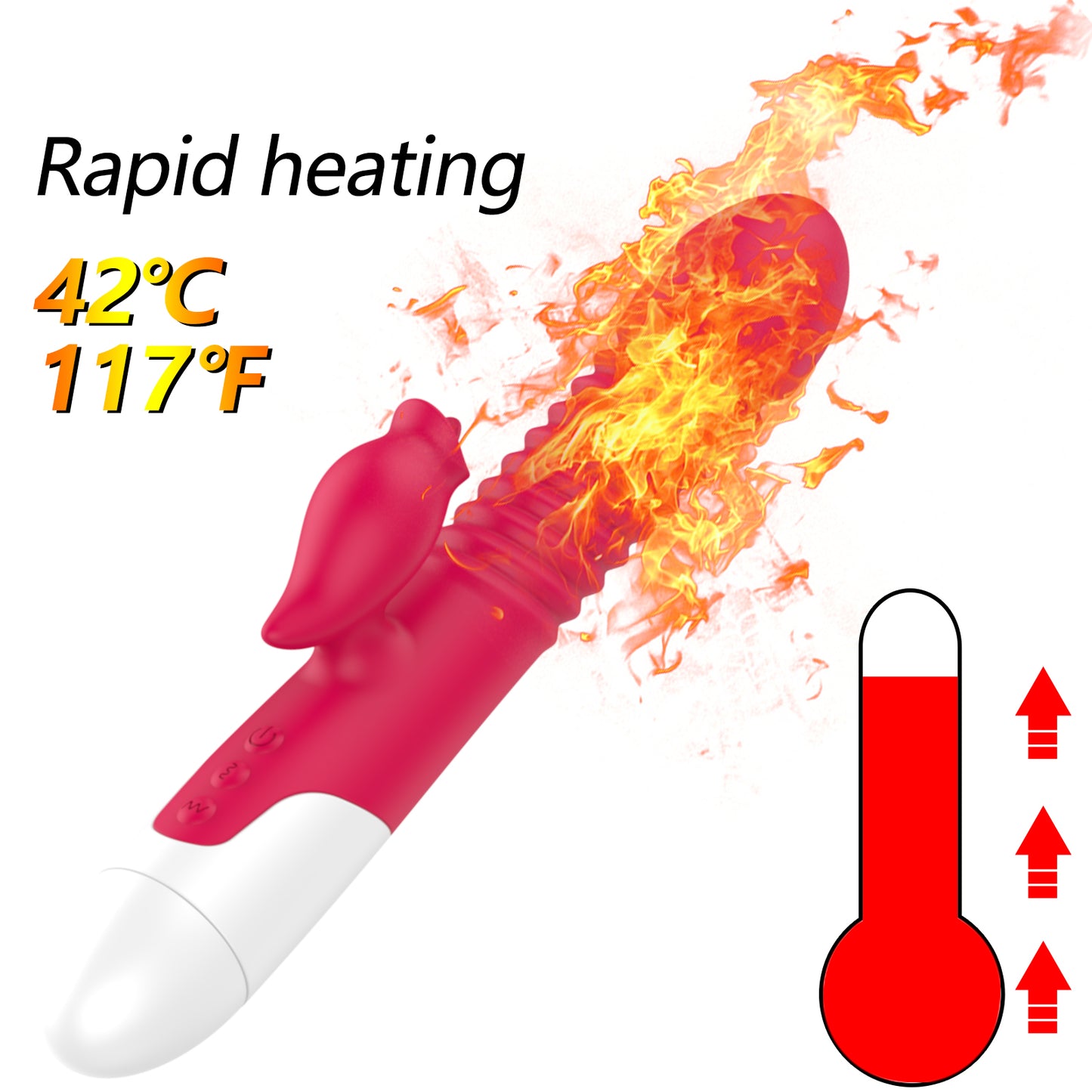 Vibrator for women, pleasure female sex toy, tongue licking, thrusting and heating modes, waterproof adult toy silicone stimulatorVibrator Double Tongue Cunnilingus Telescopic Rotating Dildo Heating Vagina Clitoris Stimulate Vibrator