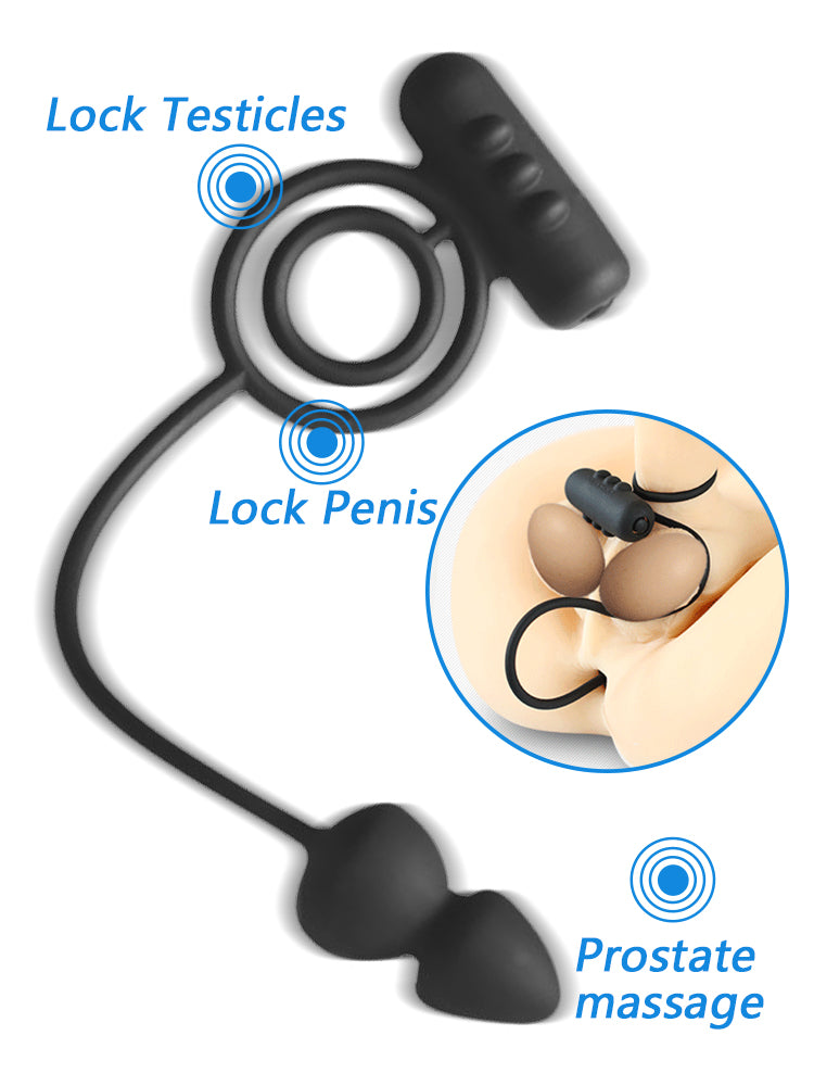 Semen Lock Ring Anal Plug Prostate Massage Vibrator for Men Goods for Couple Adult Sex Toy Delaying Ejaculation Shock Together18
