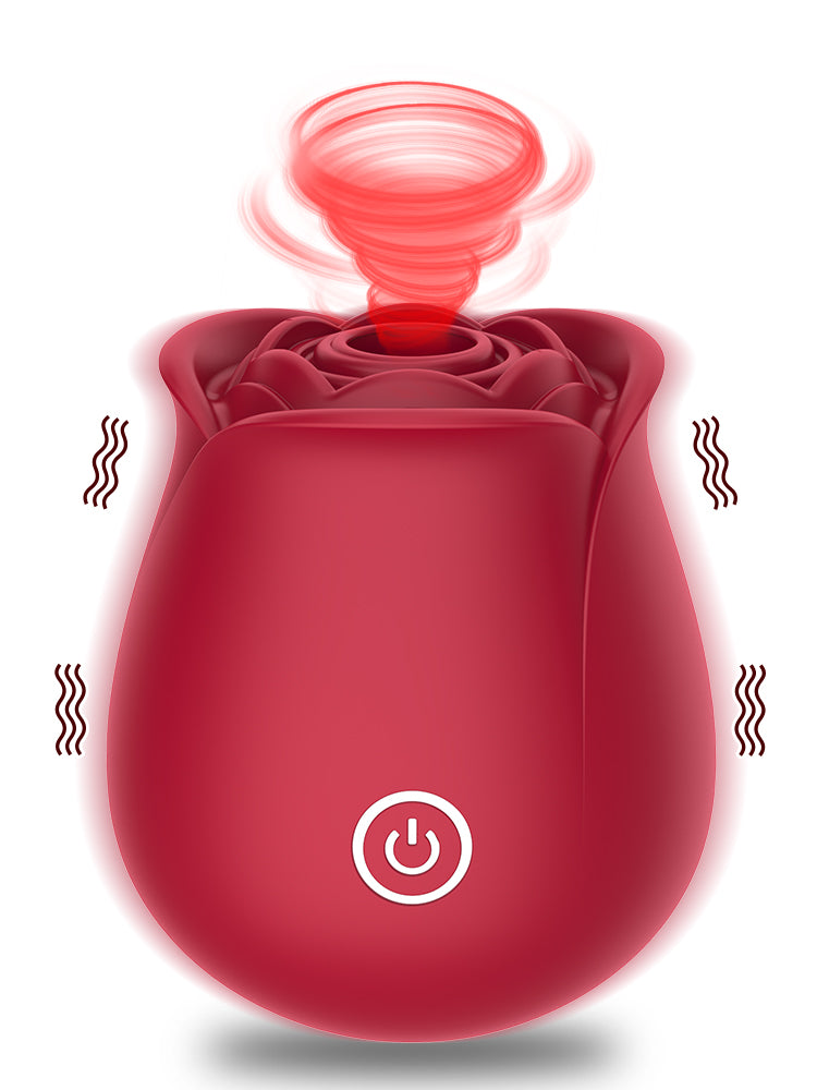 Rose Vibrator 2 In 1 Vagina Masturbation Nipple Sucker Tougue Licking Clitoris Stimulation G-Spot Massager Dildo Sex Toys 18+