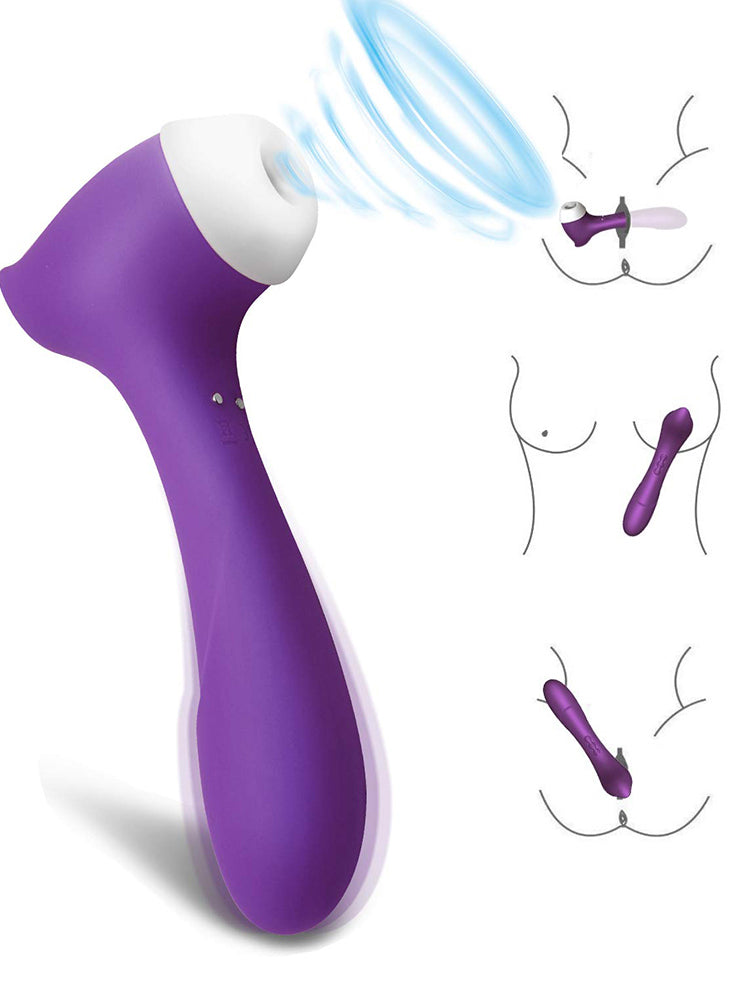 Vibromasseur Double tête pour Masturbation vaginale, succion féminine, stimulateur de Clitoris et de mamelon, masseur, léchage du point G, gode, jouets sexuels, 18 ans et plus