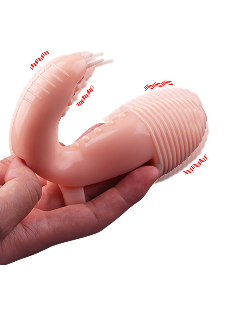 Vibrateur 2 en 1, point G, Stimulation clitoridienne, masseur, boucle de manchette, Masturbation féminine, jouets sexuels pour Couple femmes 18