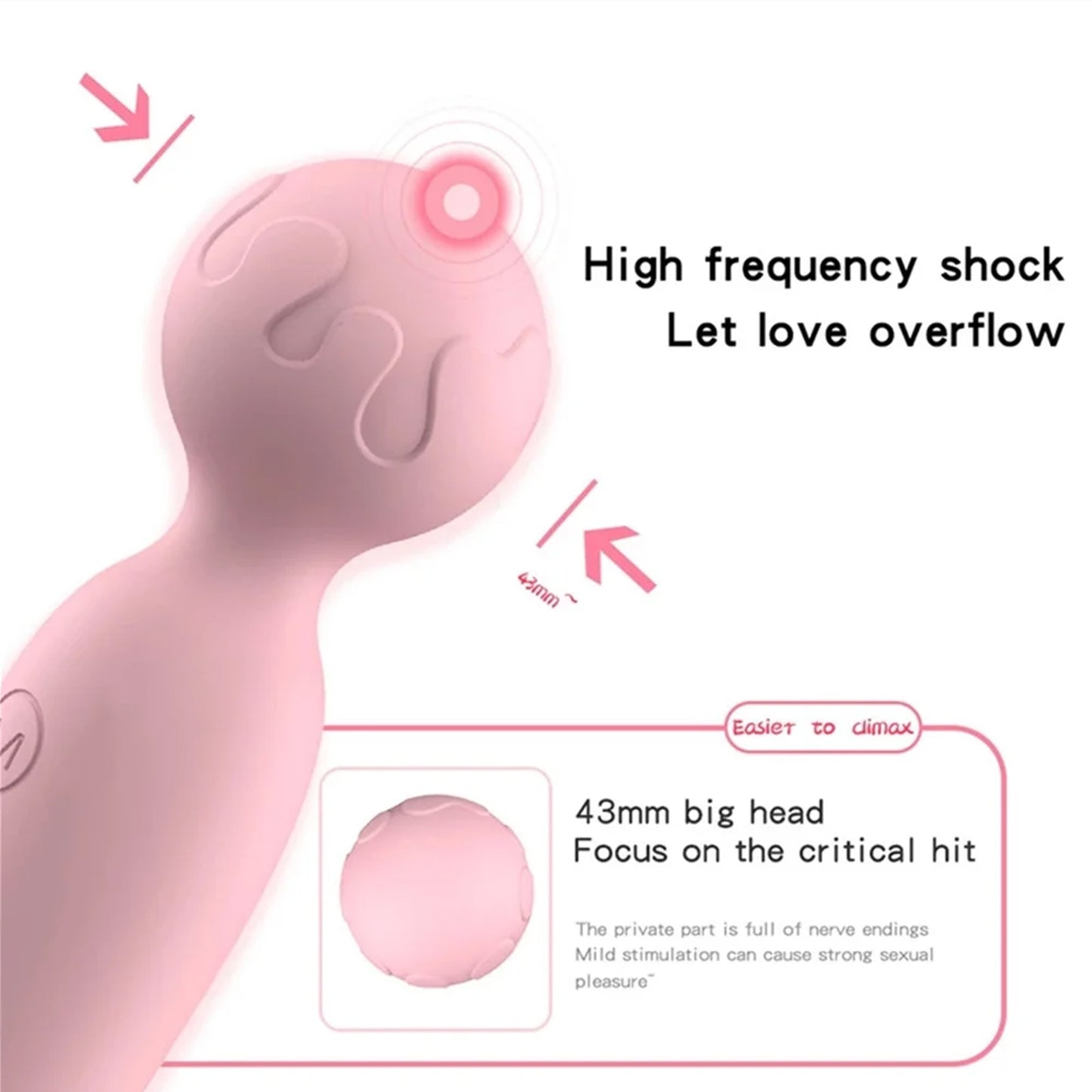 AV Magic Wand Massager Vibrator Ten-Speed Frequency Mini Microphone Shape Vibrator Soft Silicone Sex Toys for Women 18+