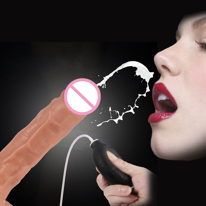 Realistic squirting dildo sex toy ejaculation penis with strong suction cup, suitable for ladies men couple pleasure
