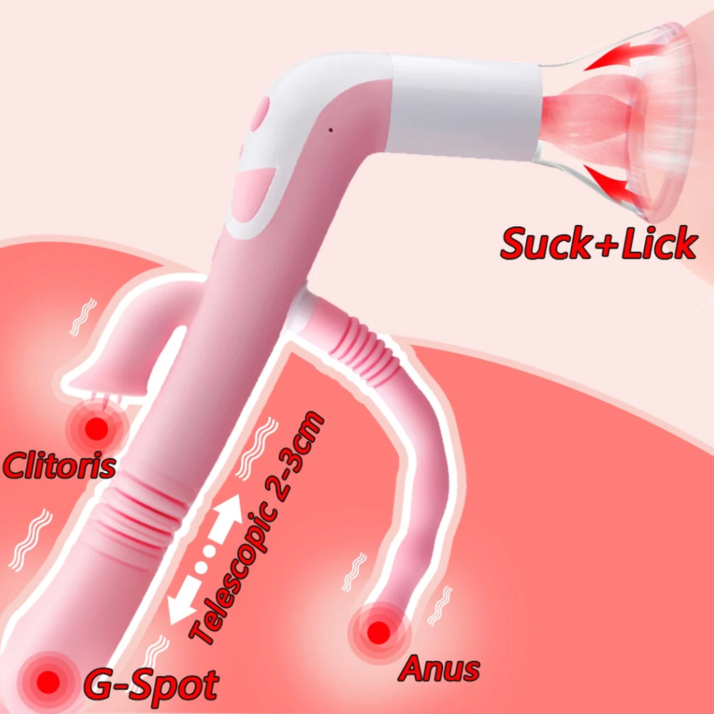 3 In 1 Vibrator Weibliche Masturbation Tougue Saugen Klitoris Massage Sexy Spielzeug Dildo für Frauen G-punkt Anal Perlen lecken Nippel 18+