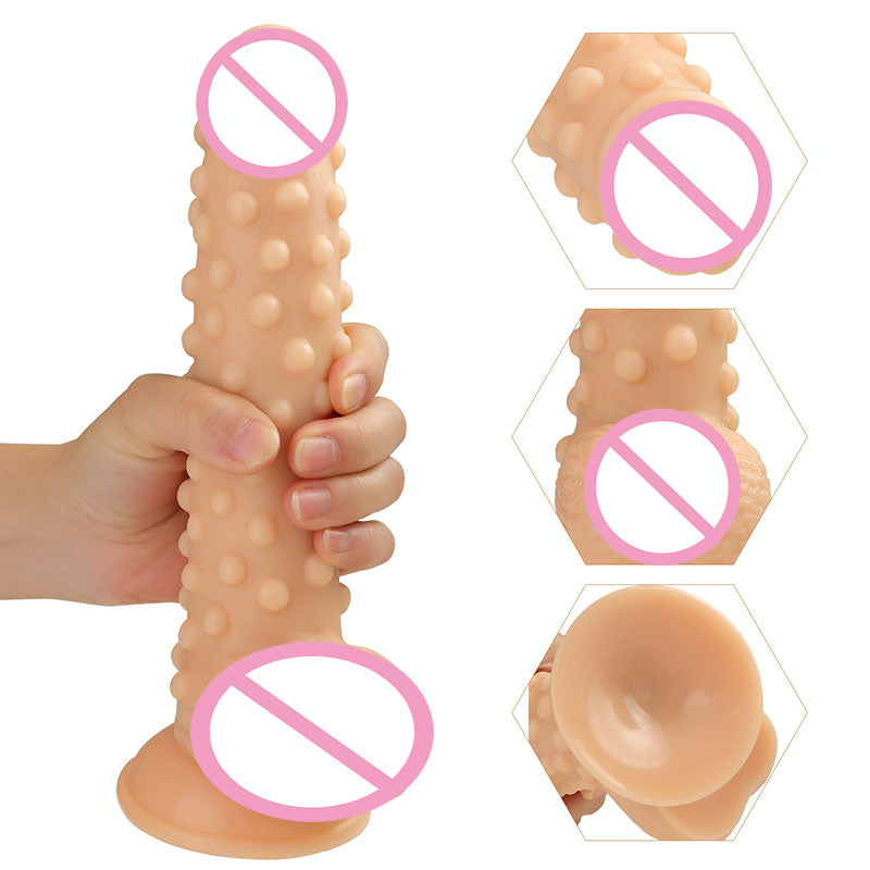 Silicone particles BDSM stimulation orgasm stick realistic soft penis adult sex toy female vagina