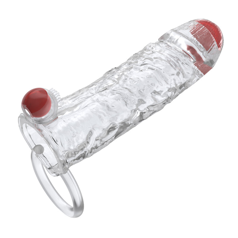 Semen Lock Ring Vibrator Elastic Penis Extension Sleeve Sex Toy for Men Penis Enlargement Delayed Ejaculation Reduce Sensitivity