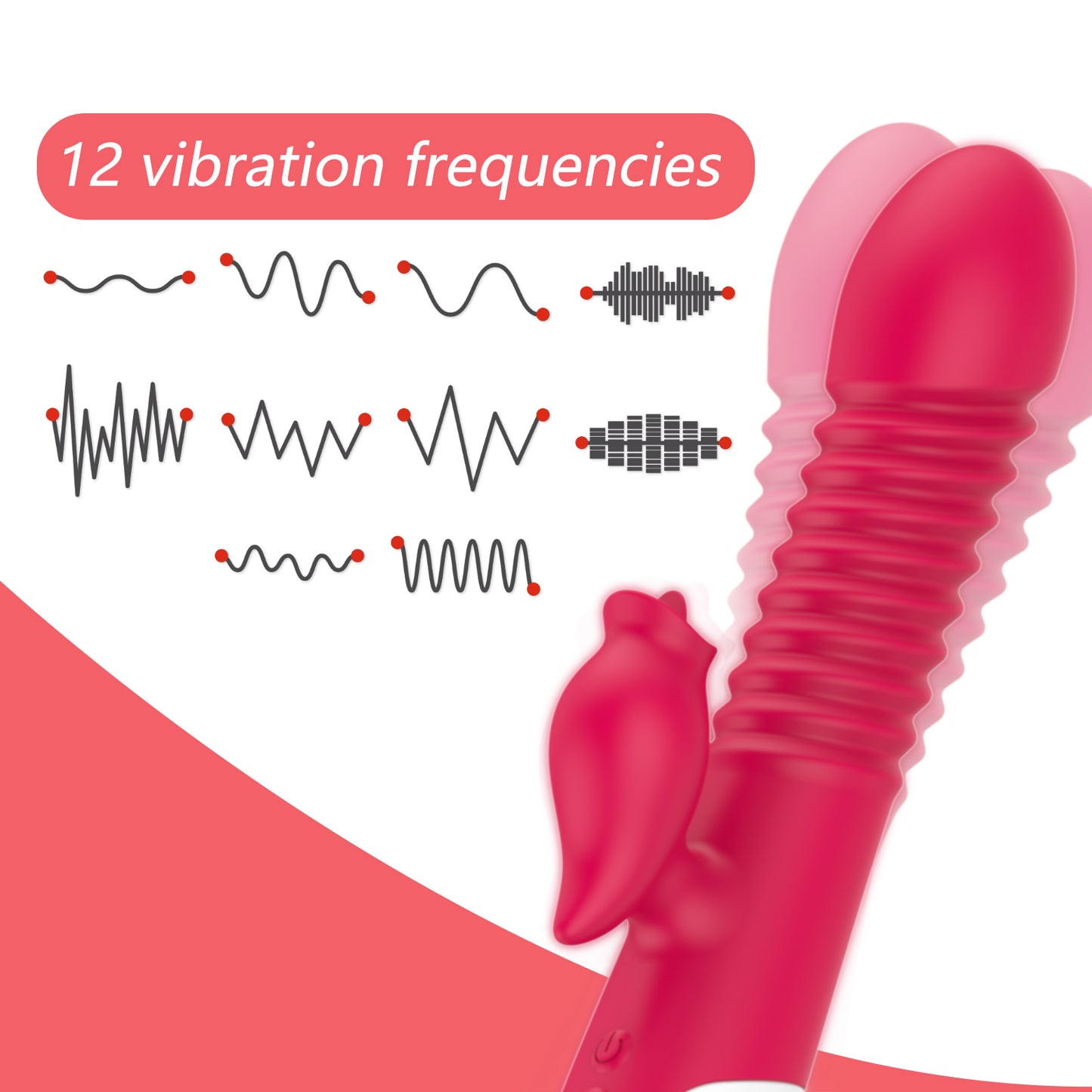 Vibrator for women, pleasure female sex toy, tongue licking, thrusting and heating modes, waterproof adult toy silicone stimulatorVibrator Double Tongue Cunnilingus Telescopic Rotating Dildo Heating Vagina Clitoris Stimulate Vibrator