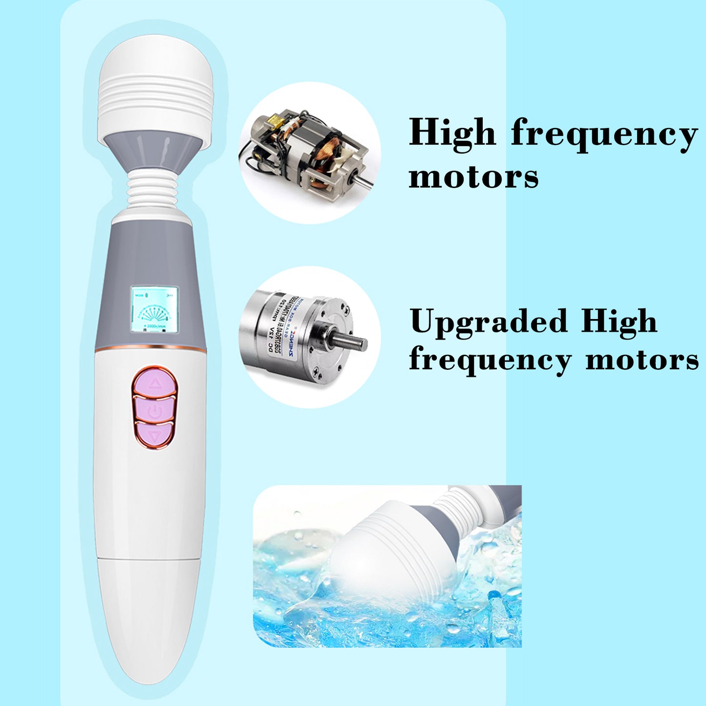 New Powerful AV Magic Wand Vibrator Clitoral Stimulation G-Spot Massage USB Rechargeable Adult Toy with LCD Display