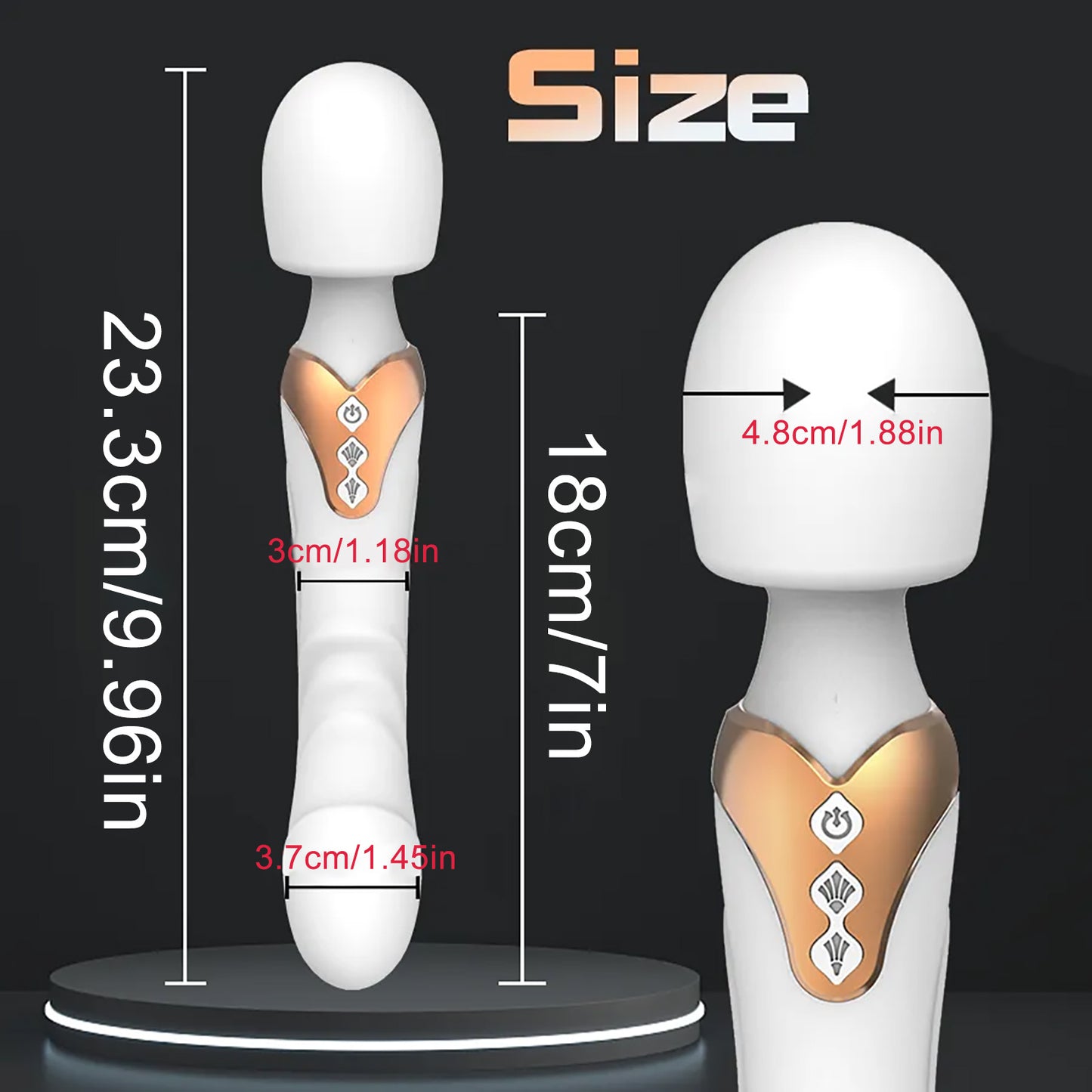Erotic big head wand clitoris pussy massager vibrator waterproof usb charging adult sex toys for women