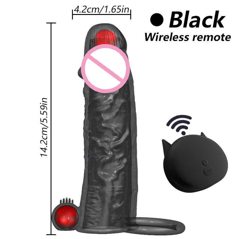 Semen Lock Ring Vibrator Elastic Penis Extension Sleeve Sex Toy for Men Penis Enlargement Delayed Ejaculation Reduce Sensitivity