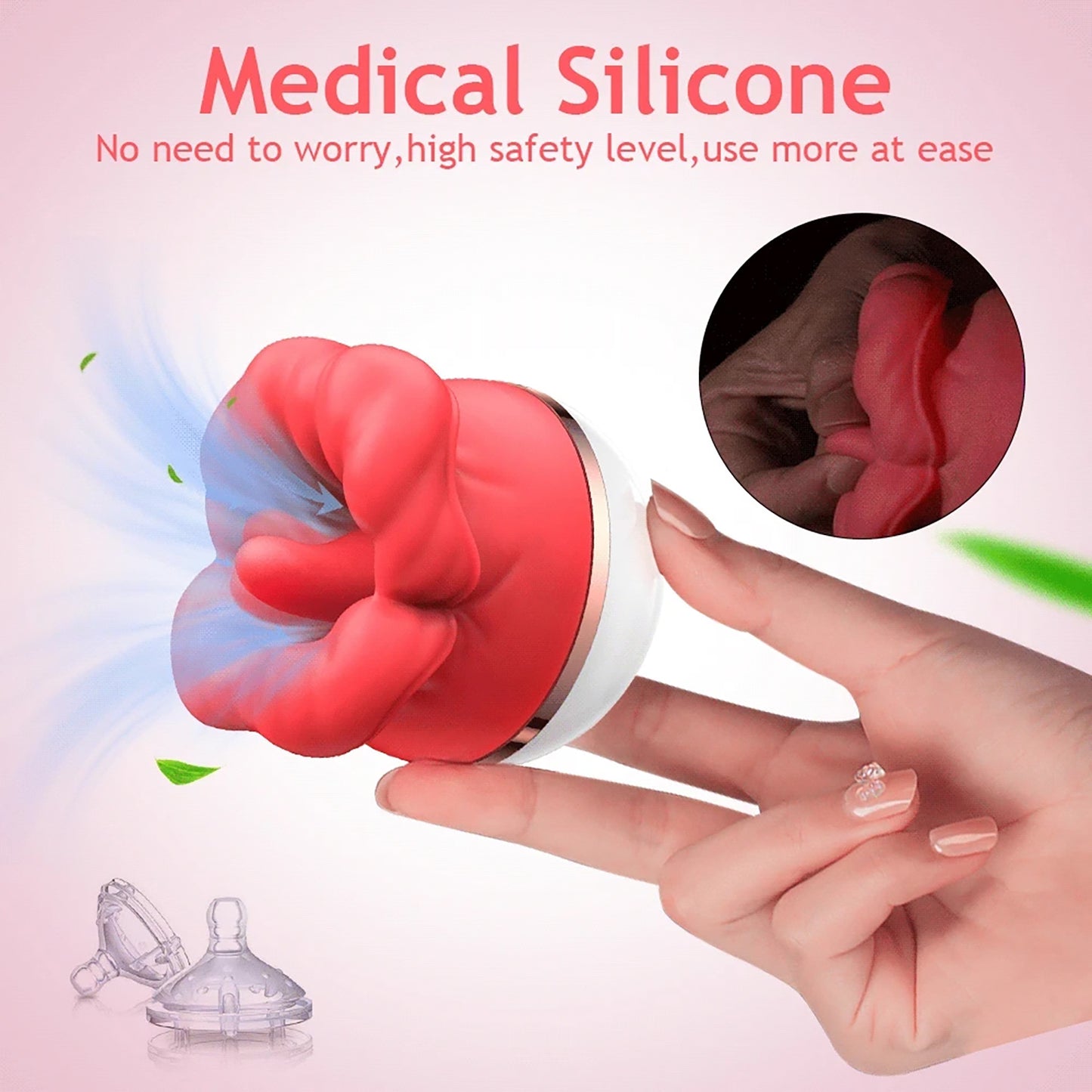 Rose Sex Toys Vibrator for Women - Adult Toys with Vibrating & 9 Tongue Licking Modes, Nipple Toys Clitoral Vibrator G-Spot Vibrators