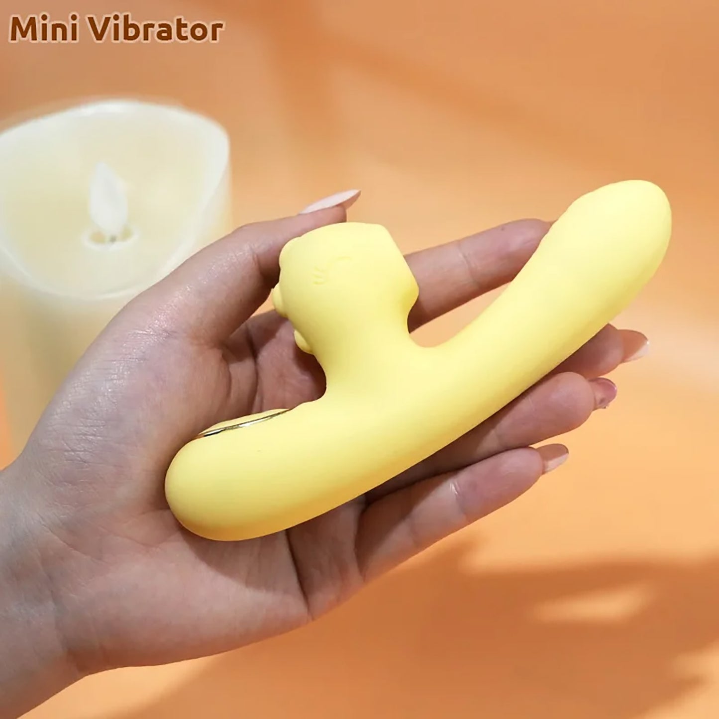 Cute Yellow Sex Toys For Women Sucking Clitoral tongue licking telescopic swing Dildo Vibrator