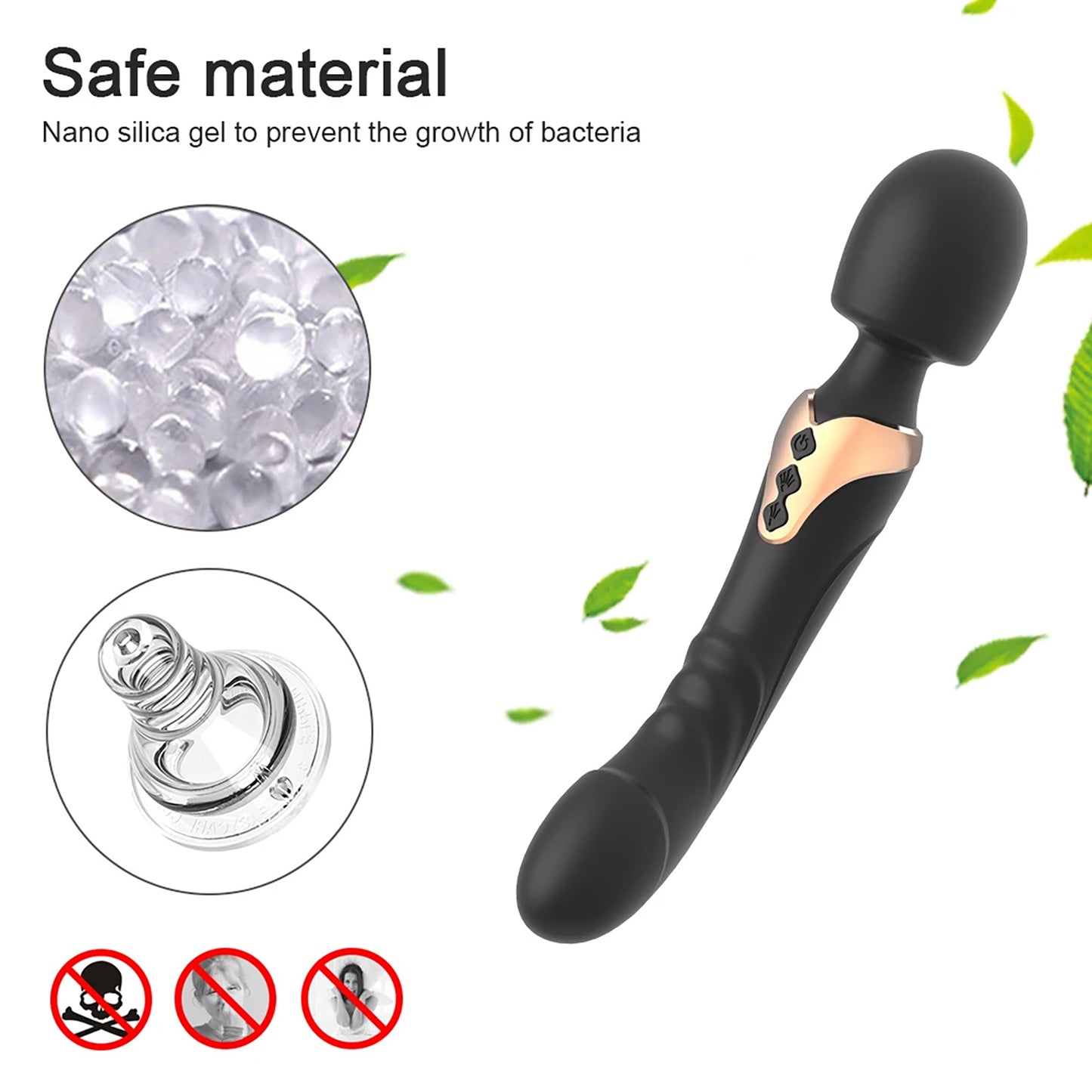 Erotic big head wand clitoris pussy massager vibrator waterproof usb charging adult sex toys for women