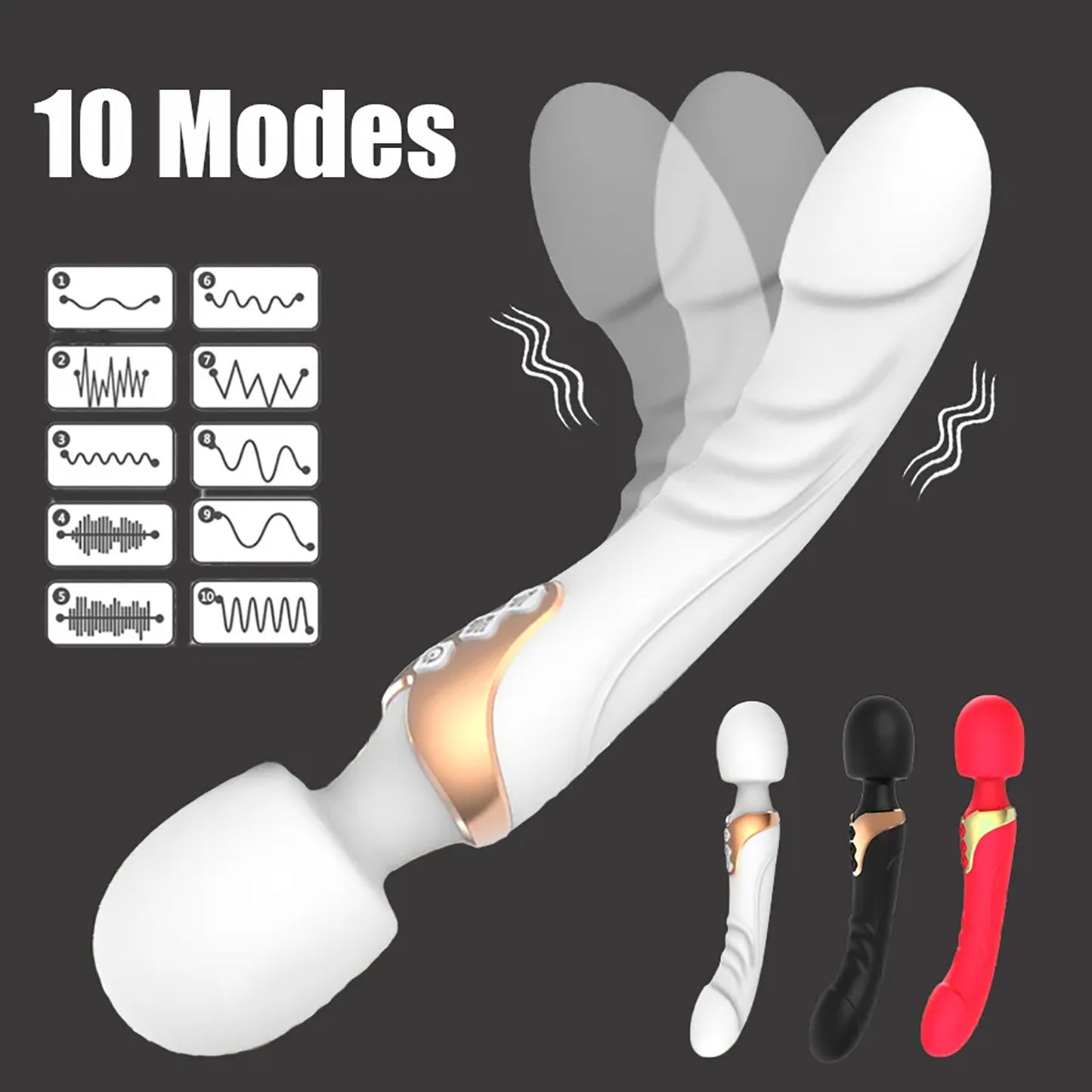 Erotic big head wand clitoris pussy massager vibrator waterproof usb charging adult sex toys for women