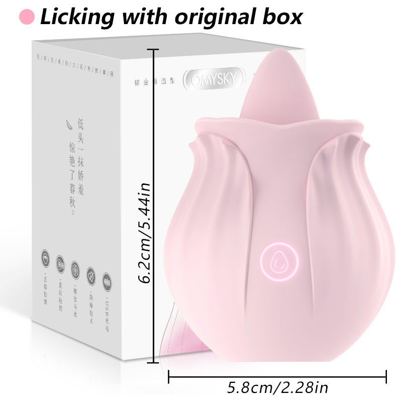 Rose Vibrator 2 In 1 Vagina Masturbation Nipple Sucker Tougue Licking Clitoris Stimulation G-Spot Massager Dildo Sex Toys 18+