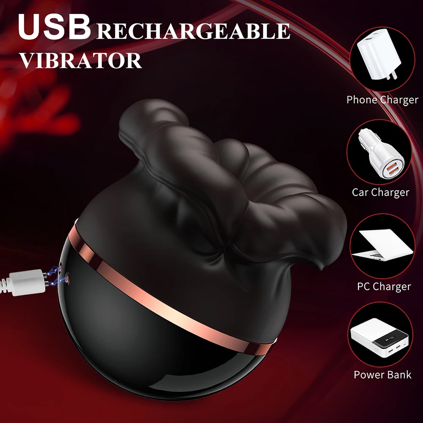 Rose Sex Toys Vibrator for Women - Adult Toys with Vibrating & 9 Tongue Licking Modes, Nipple Toys Clitoral Vibrator G-Spot Vibrators