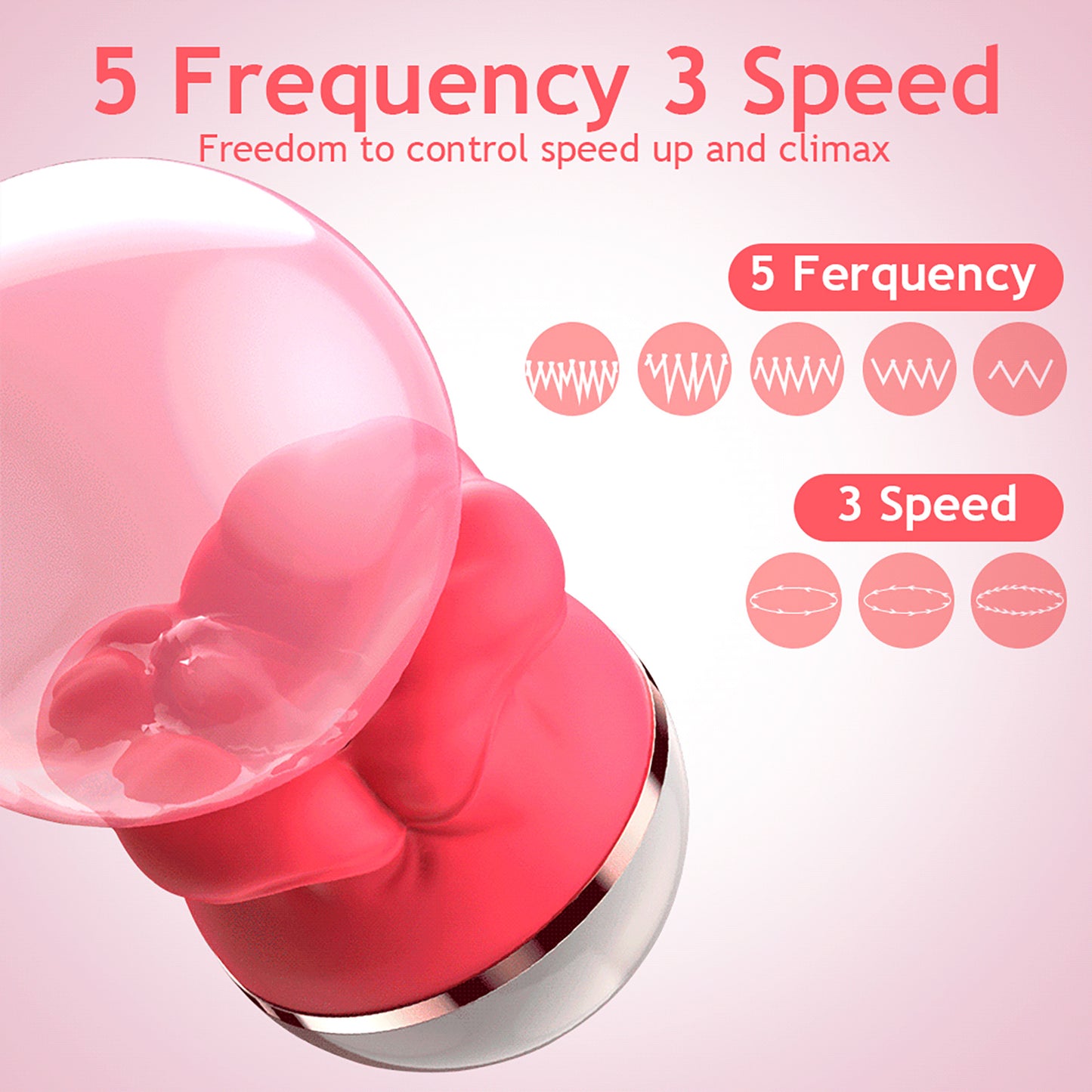 Rose Sex Toys Vibrator for Women - Adult Toys with Vibrating & 9 Tongue Licking Modes, Nipple Toys Clitoral Vibrator G-Spot Vibrators