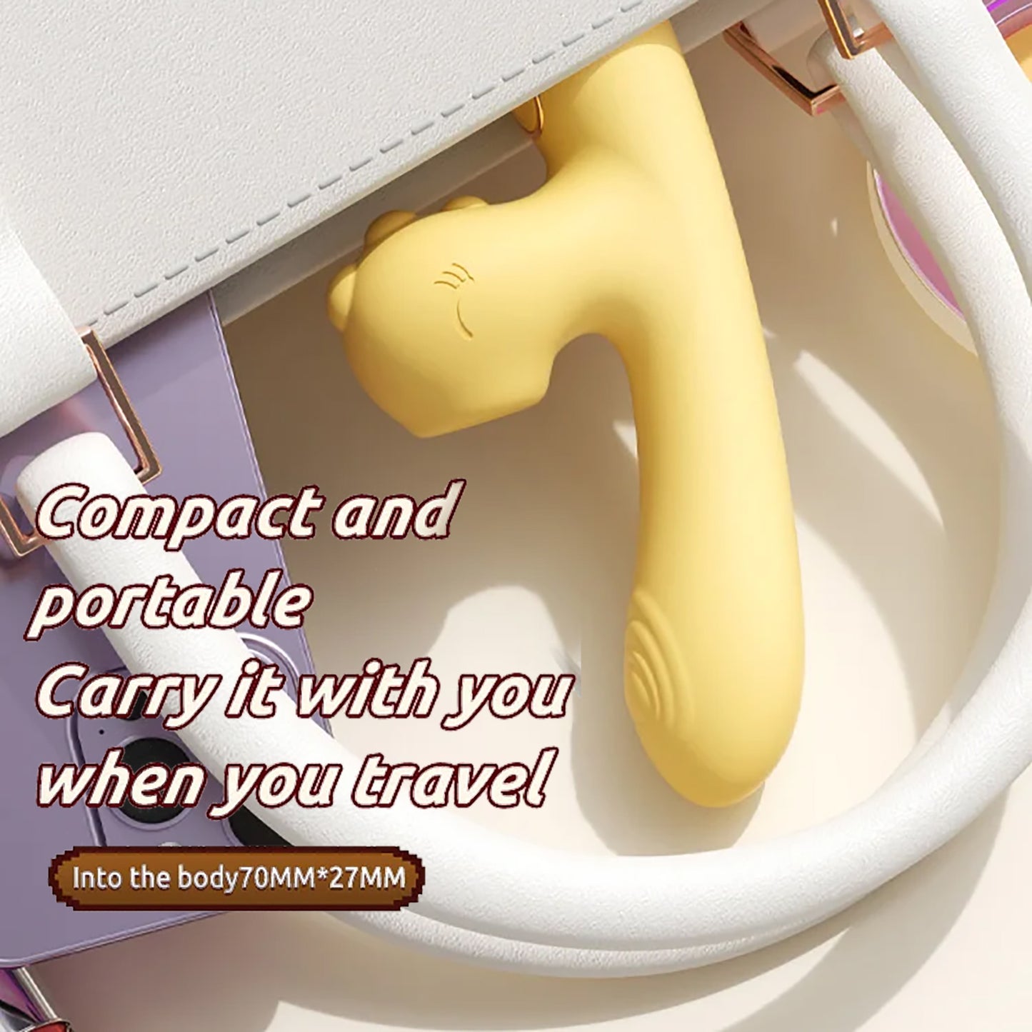 Cute Yellow Sex Toys For Women Sucking Clitoral tongue licking telescopic swing Dildo Vibrator
