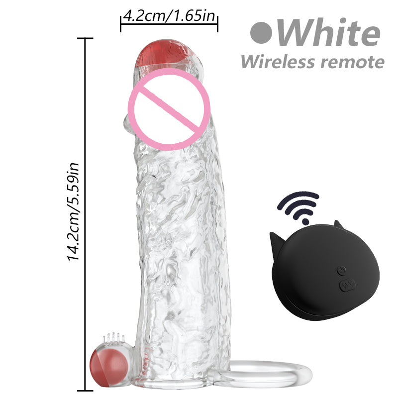 Semen Lock Ring Vibrator Elastic Penis Extension Sleeve Sex Toy for Men Penis Enlargement Delayed Ejaculation Reduce Sensitivity