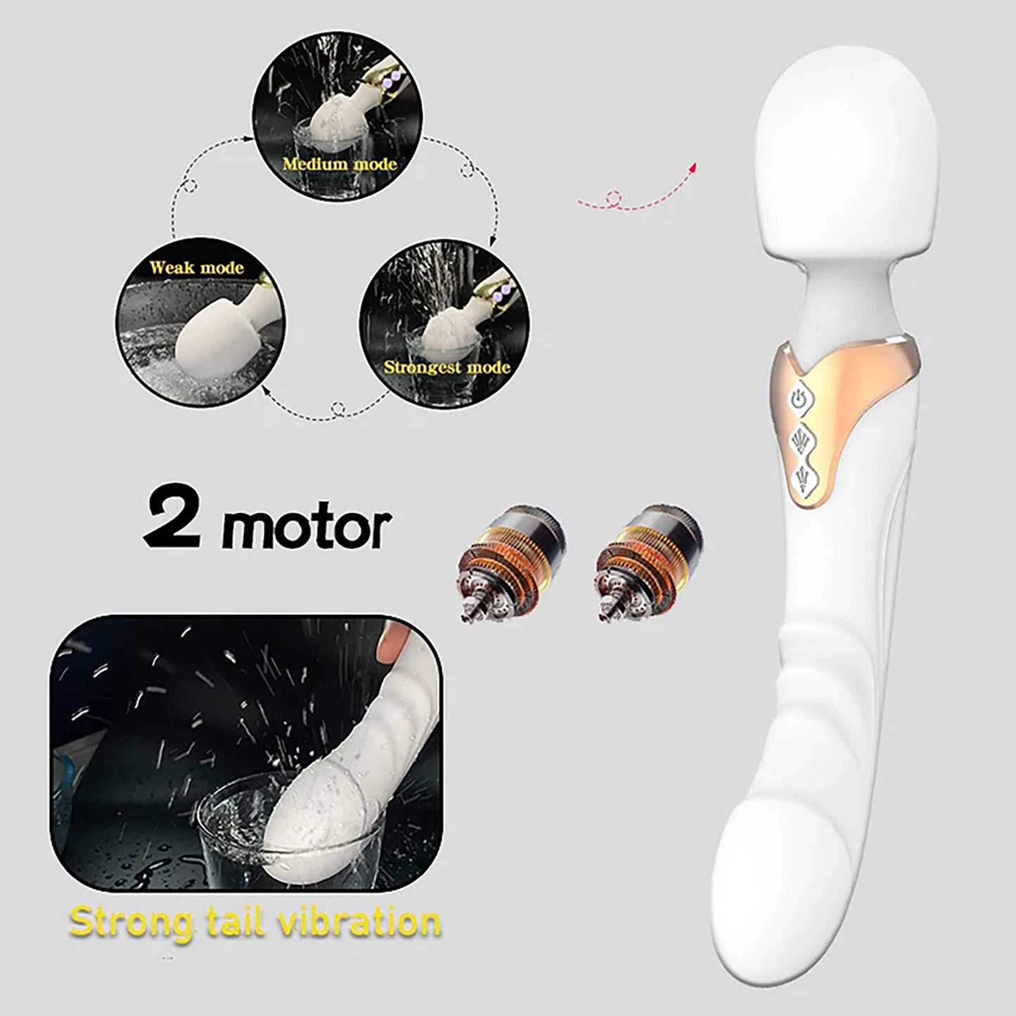 Erotic big head wand clitoris pussy massager vibrator waterproof usb charging adult sex toys for women