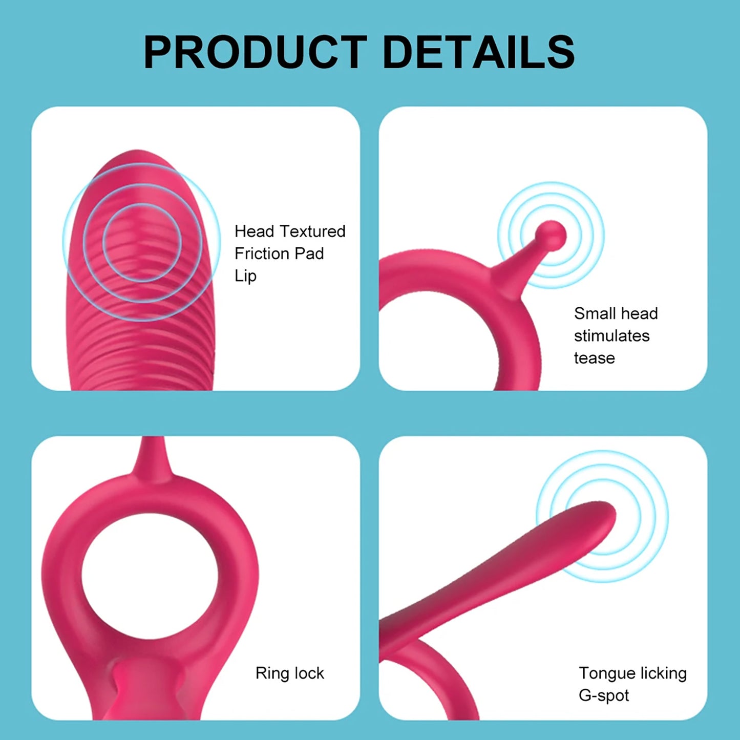 Remote Control Penis Ring Vibrator Silicone Adult Sex Toy Erection Couples Remote Control for Toys Black