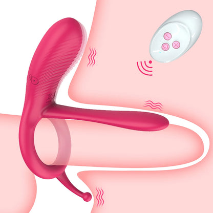 Remote Control Penis Ring Vibrator Silicone Adult Sex Toy Erection Couples Remote Control for Toys Black