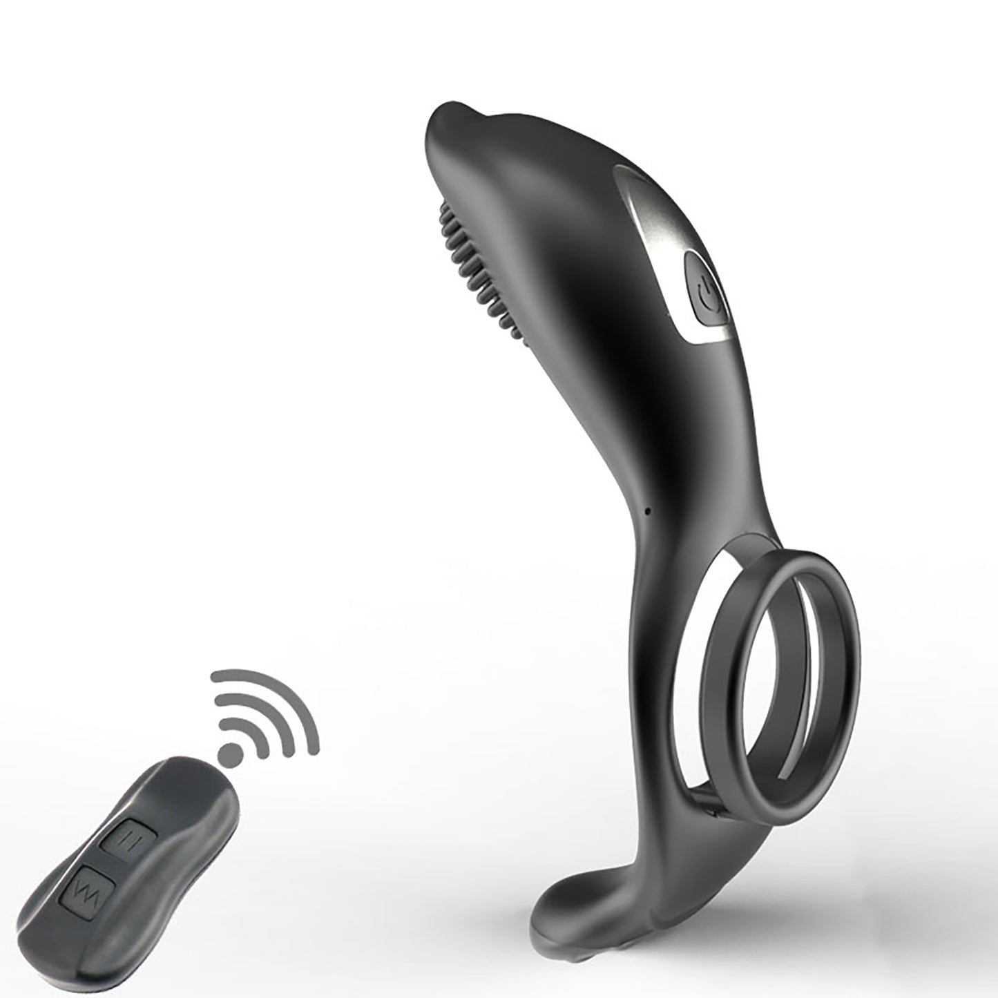 Wireless Remote Control Double Penis Ring Vibrator Silicone Dolphin Penis Ring Stimulator Male Sex Toys