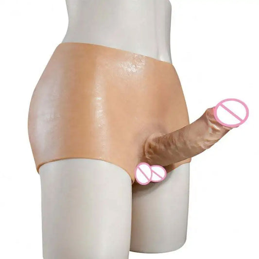 Realistic Real Heart Dildo Shorts Wearable Silicone Panties Dildo Soft Sex Toy For Two Lesbians Adult Anal Dildo 18+