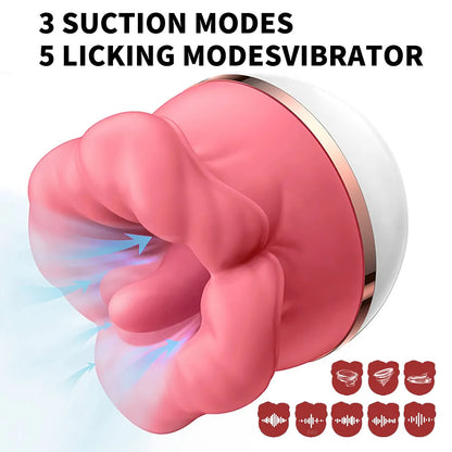Rose Sex Toys Vibrator for Women - Adult Toys with Vibrating & 9 Tongue Licking Modes, Nipple Toys Clitoral Vibrator G-Spot Vibrators