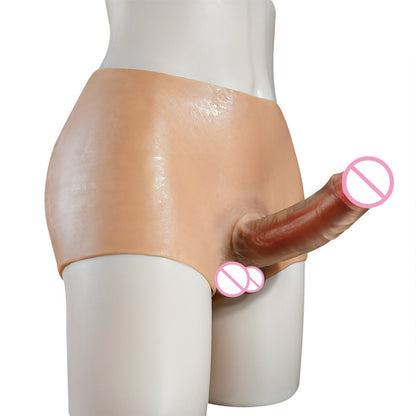 Realistic Hollow and Solid Dildo Shorts Wearable Silicone Panties Dildo Soft Sex Toy for Two Lesbian or Gay Adults Anal Dildo 18+