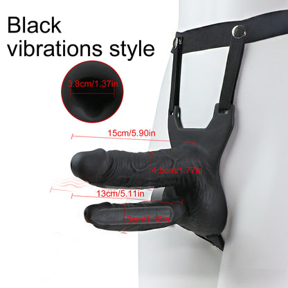 Wearable Realistic Conjoined Double Dildo Two Penis Female Masturbator Harness Belt Sex Toys For Woman Gay Couple