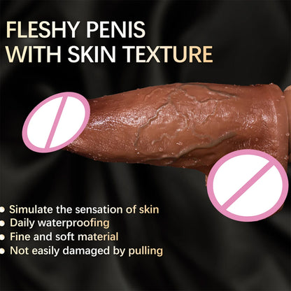 Giant fake dildo sex toys soft fleshy, realistic green tendon pattern artificial penis is suitable for homosexual 18+