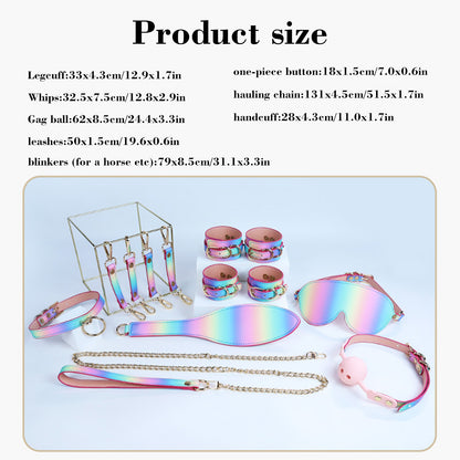 Adult Toys SM Sex Toys Bdsm Bondage Eight Piece Set Handcuffs Collar Gag Whip Anal Plug Sex Toy 18+ Couple Sex Toy