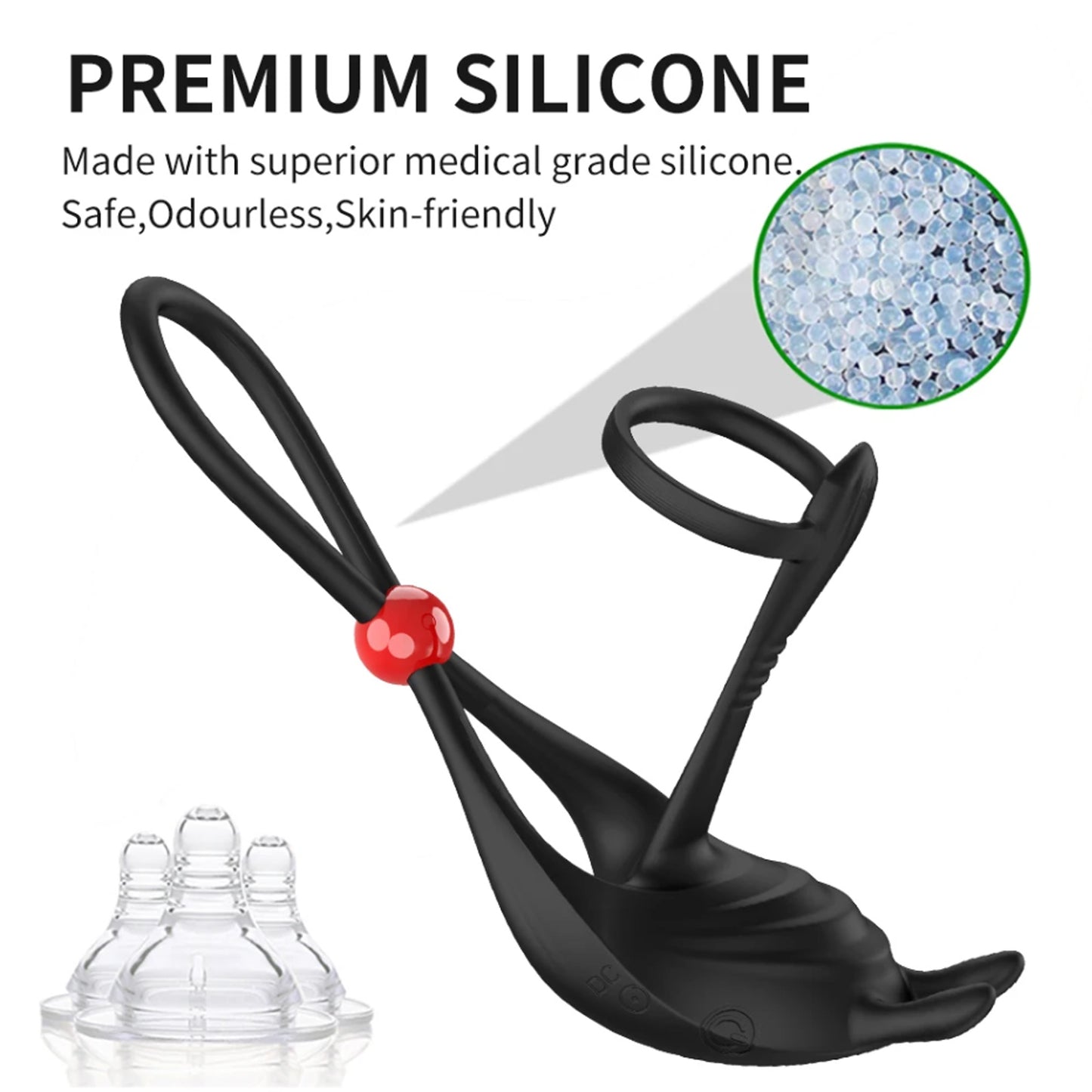 Vibrating Penis Ring Remote Control Adjustable Cock Ring Ejaculation Delay Clitoris Stimulation 18+ for Men