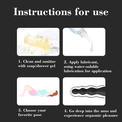 Vibrating Anal Beads Black Butt Plug Silicone Anal Vibrator Waterproof Sex Toys For Men and Women